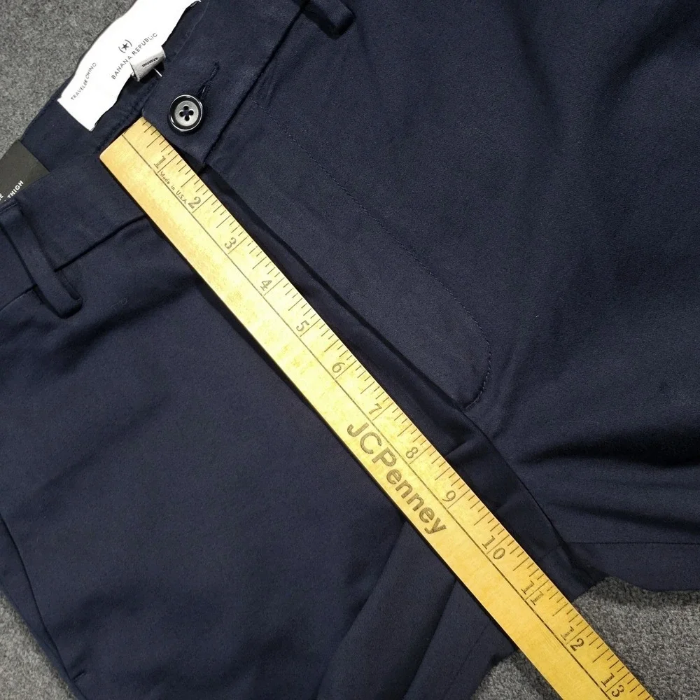Banana Republic Traveler Chino Pant Men 31X30 Navy Blue Slim Stretch Flex Travel